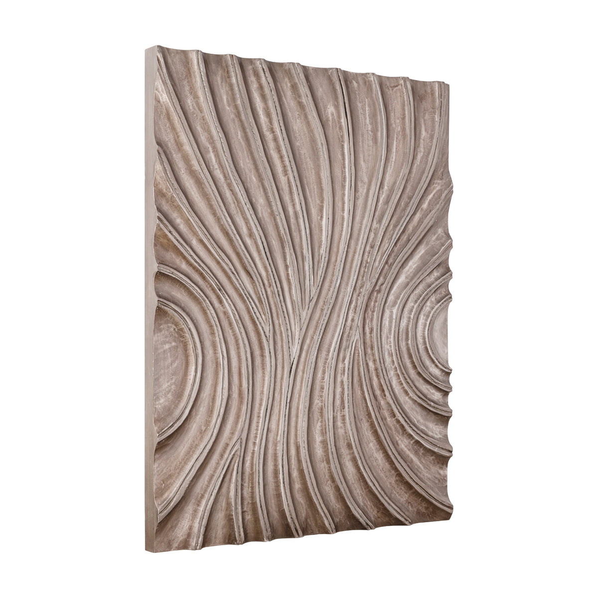 Reddie dark brown shiny MDF wave wall panel, medium