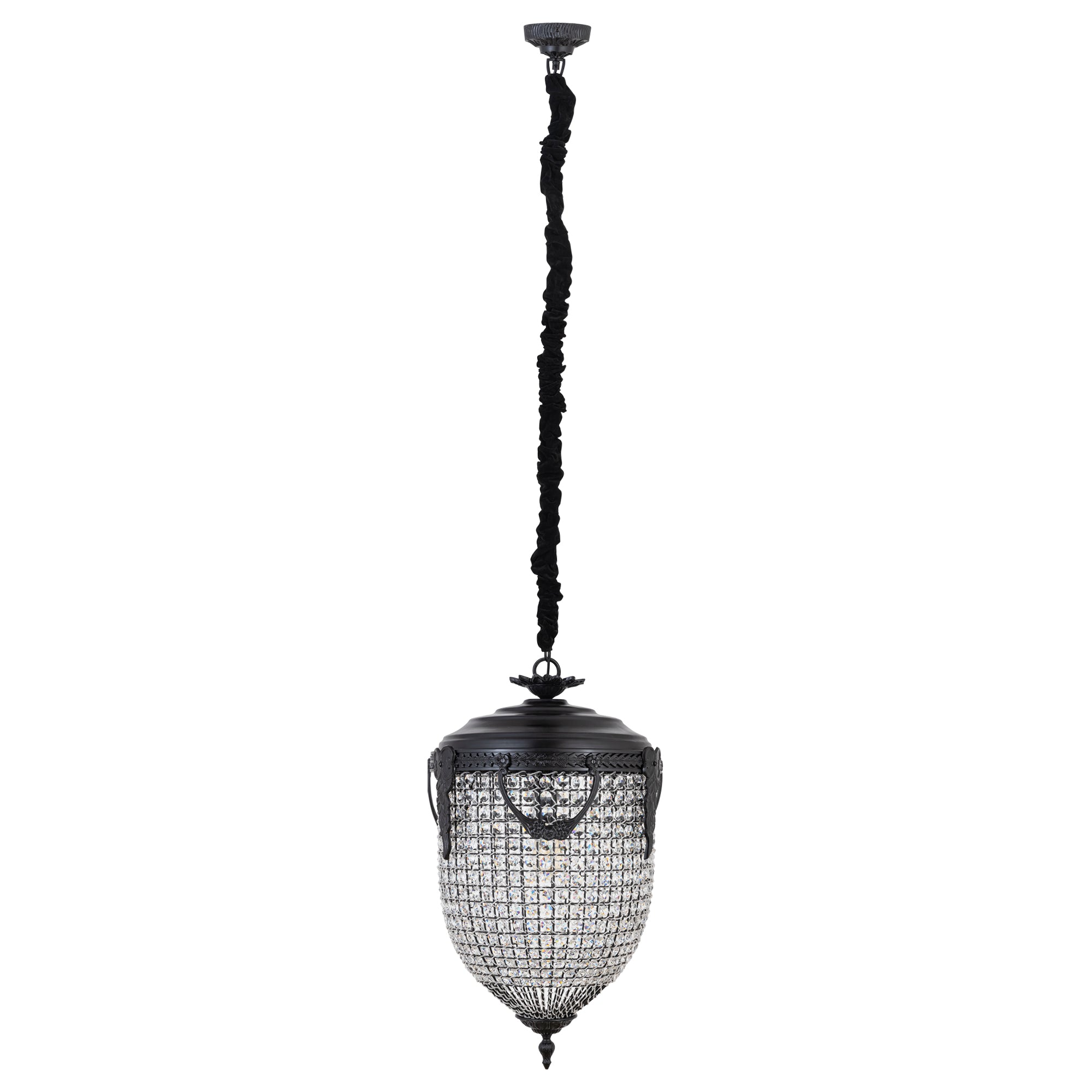 Lidde crystal oval chandelier large
