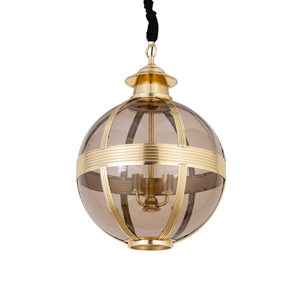 Mikk brass antique glass pendant light, medium
