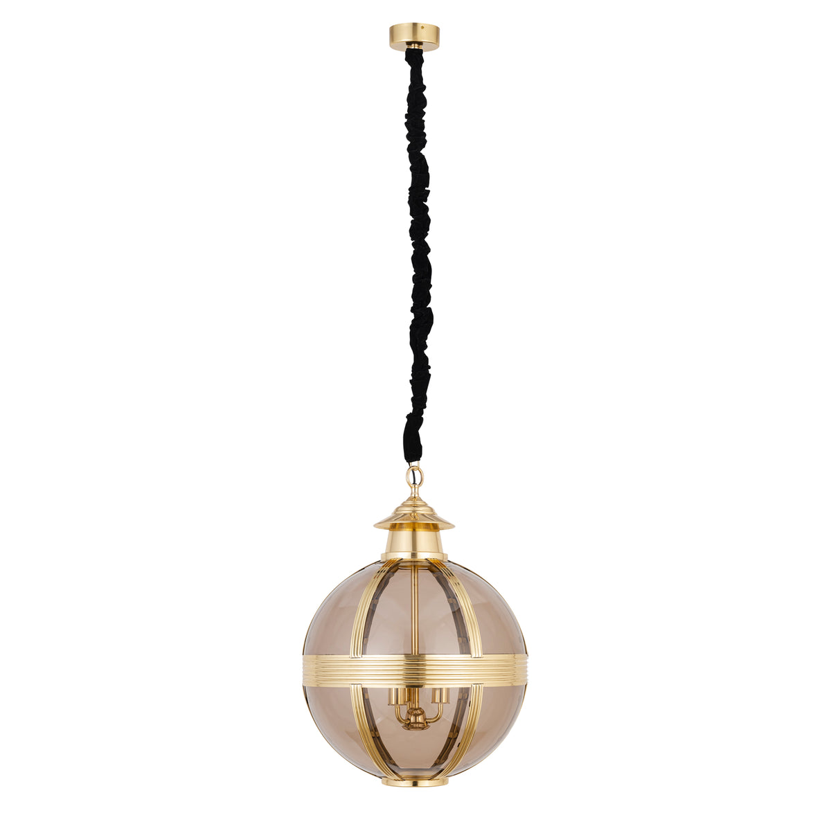 Mikk brass antique glass pendant light, medium