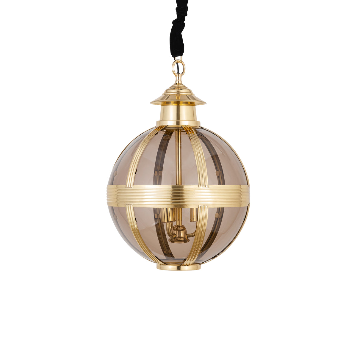 Mikk brass antique glass pendant light, small