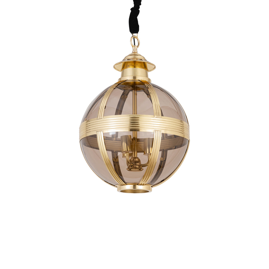 Mikk brass antique glass pendant light, small