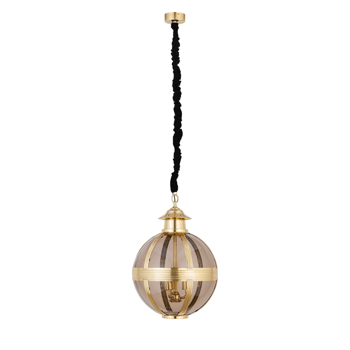 Mikk brass antique glass pendant light, small