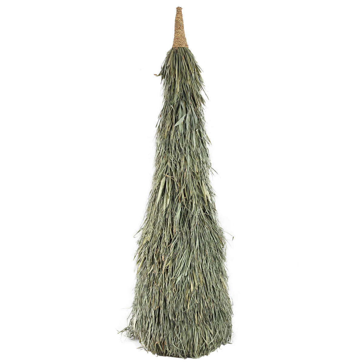 Elghanni green woven bamboo Christmas tree statue, tall