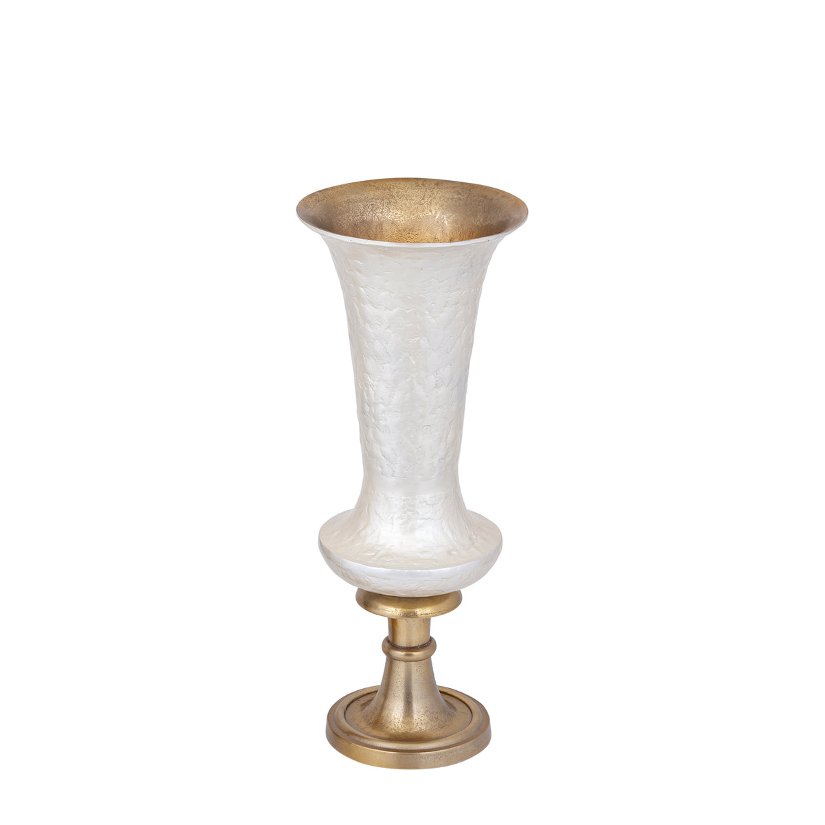 Lysse white enamel cast aluminium vase, tall