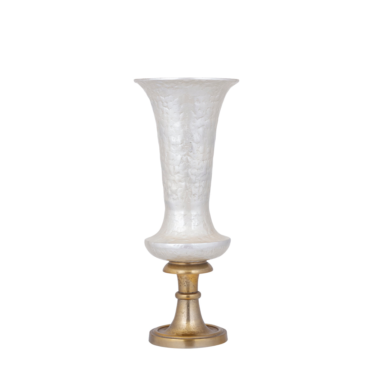 Lysse white enamel cast aluminium vase, tall