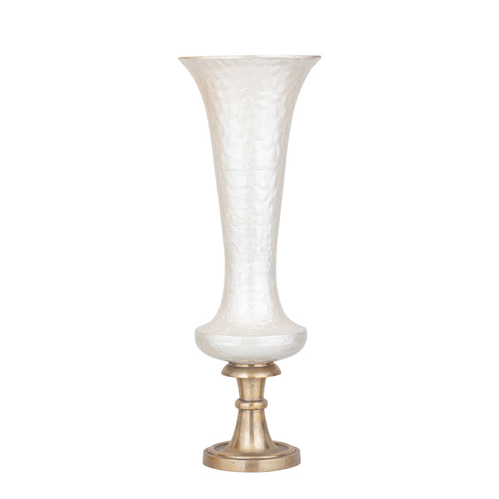 Lysse white luxury enamel vase