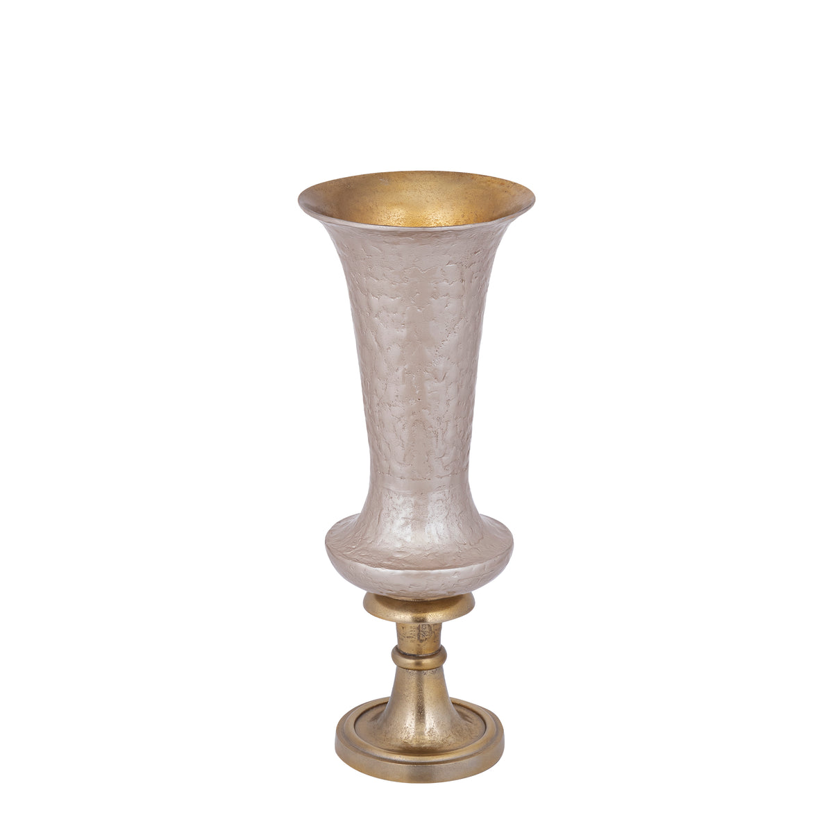 Lysse champagne enamel cast aluminium vase, tall