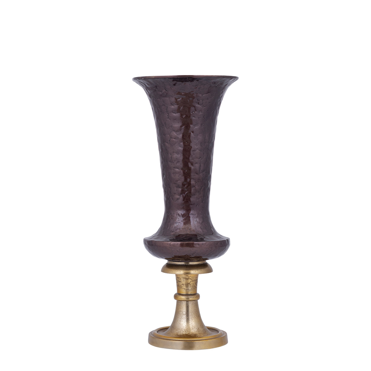 Lysse dark brown enamel cast aluminium vase, tall