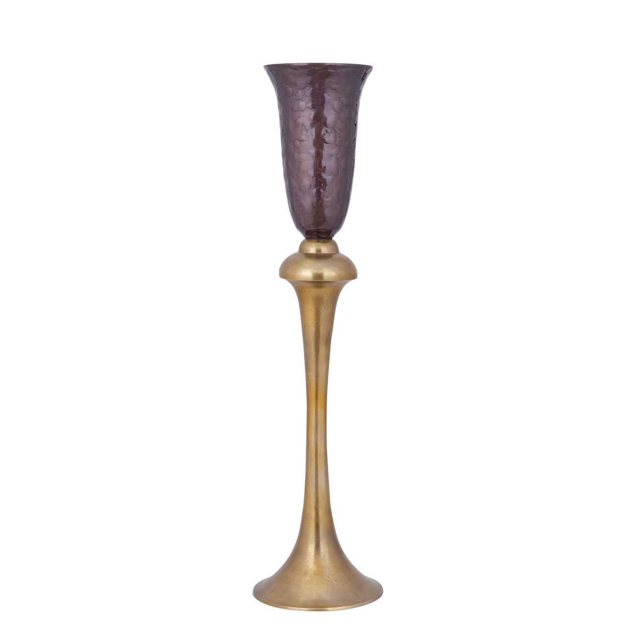 Lysse dark brown enamel goblet floor vase