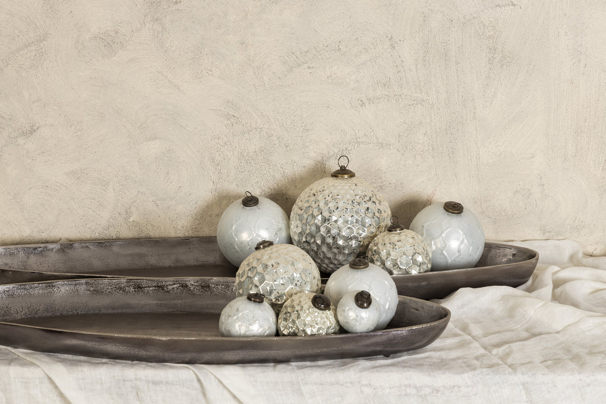 Yaren gunmetal cast aluminium oval bowl with border, small