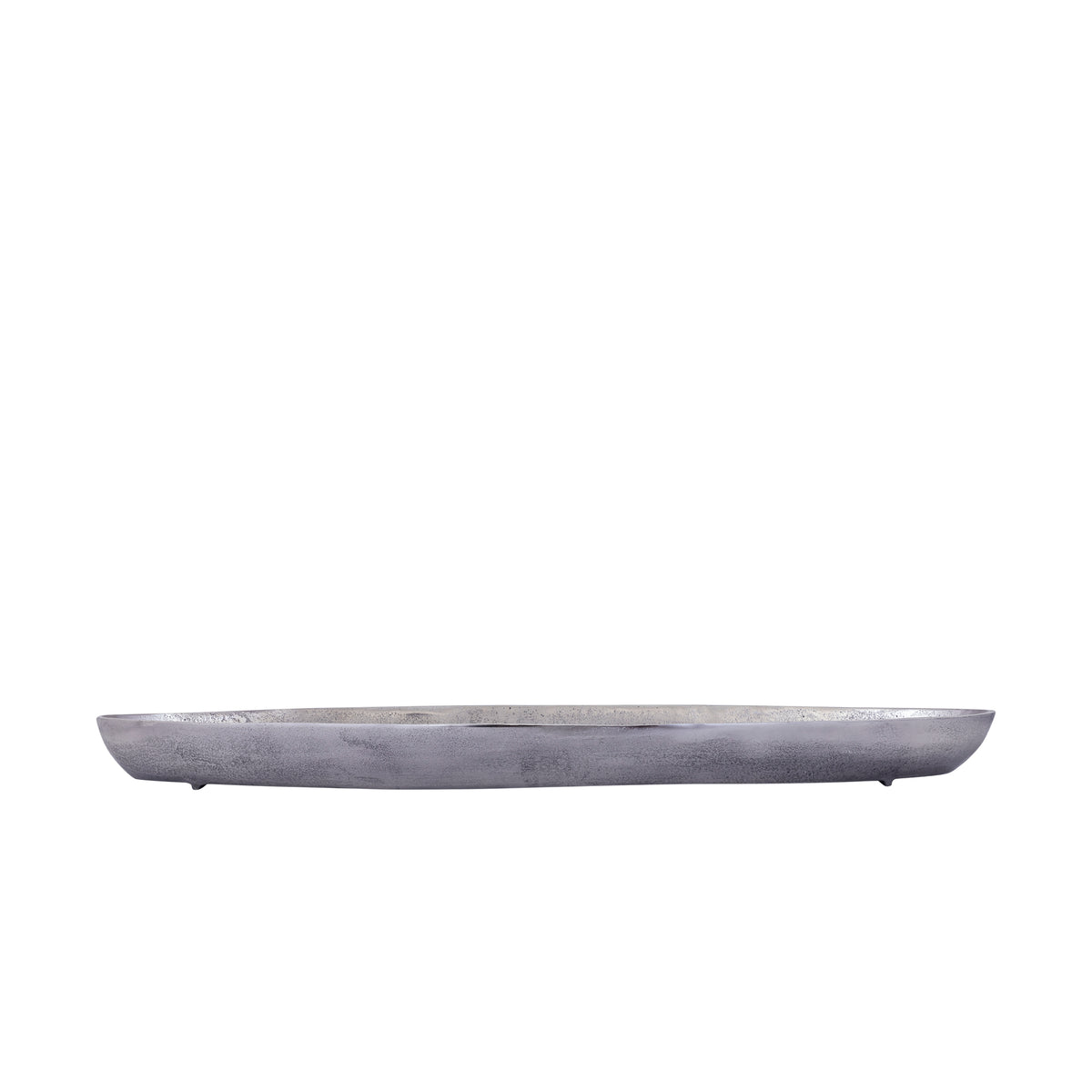 Yaren gunmetal cast aluminium oval bowl with border, small