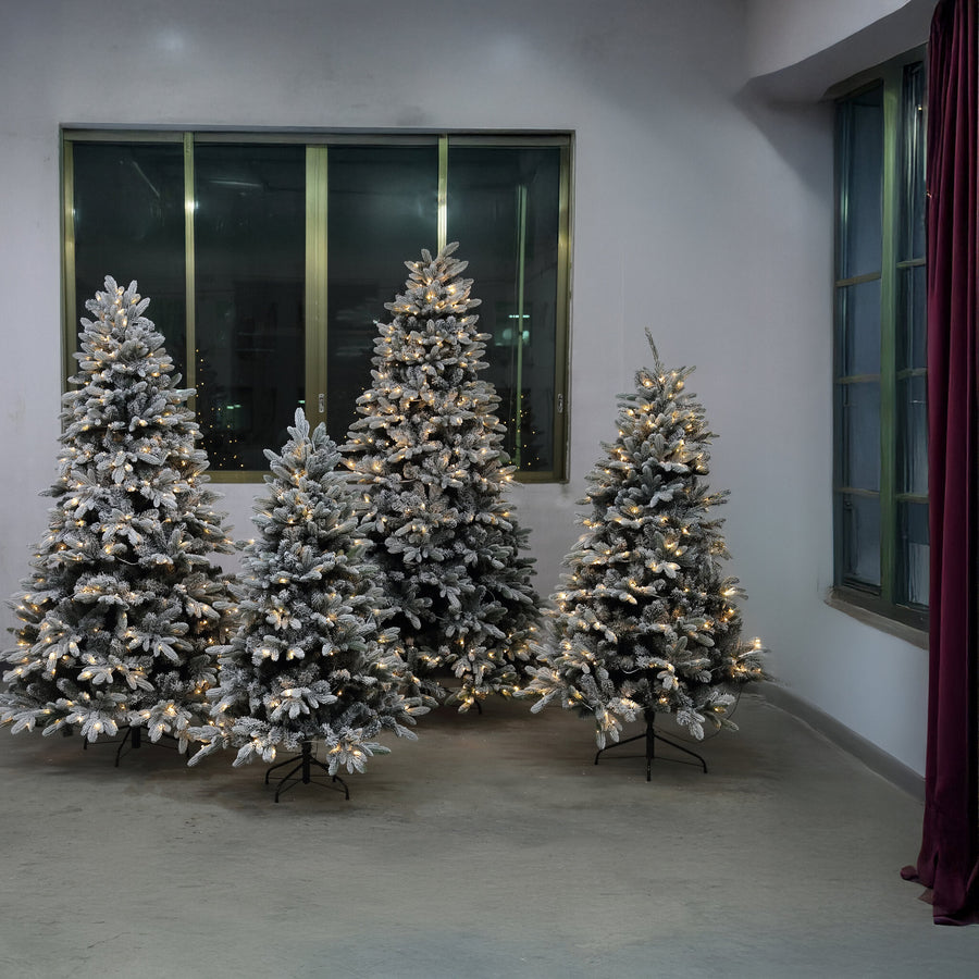 Kasiey white snow-effect pre-lit Christmas tree, large