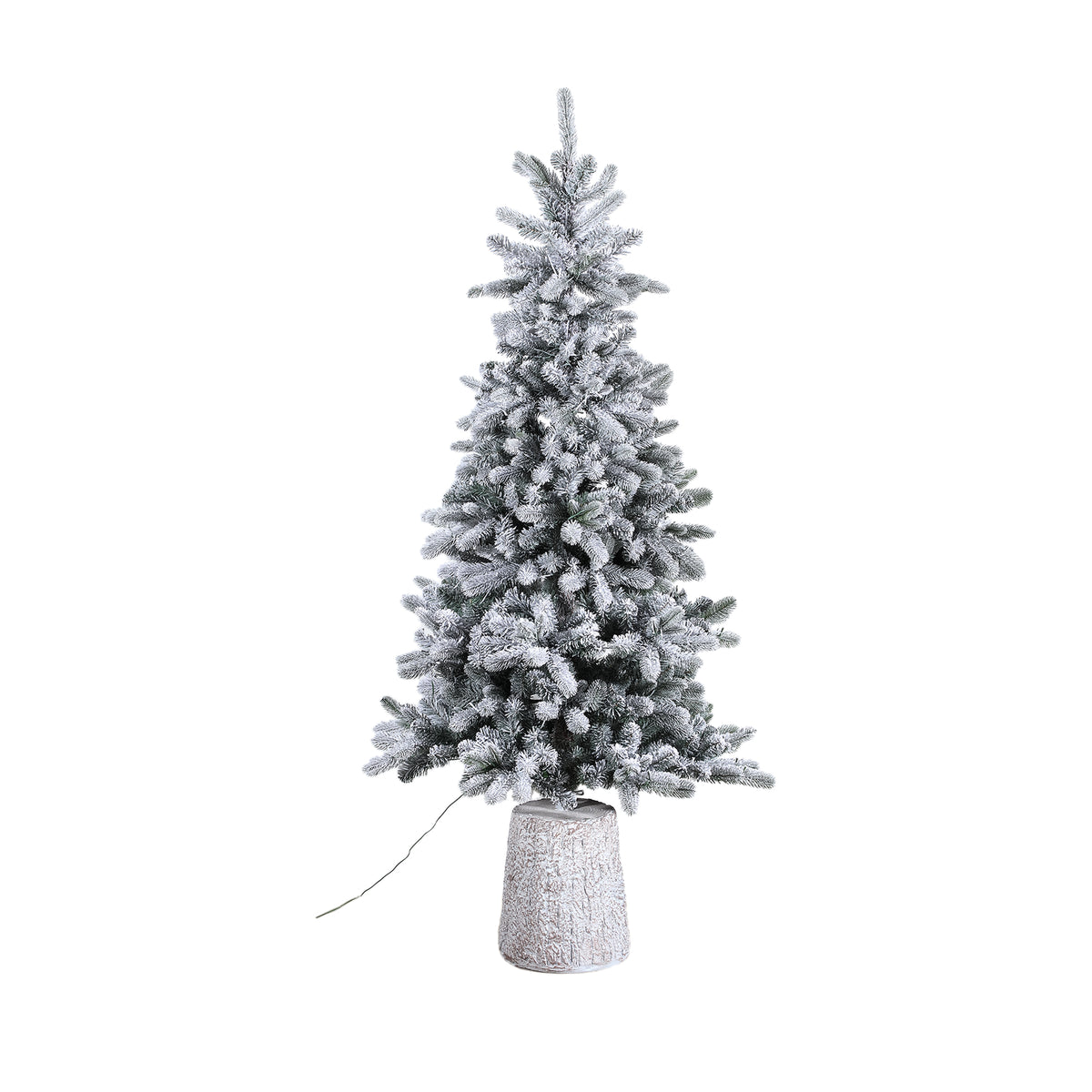Shawa white snow-effect pre-lit Christmas tree, large