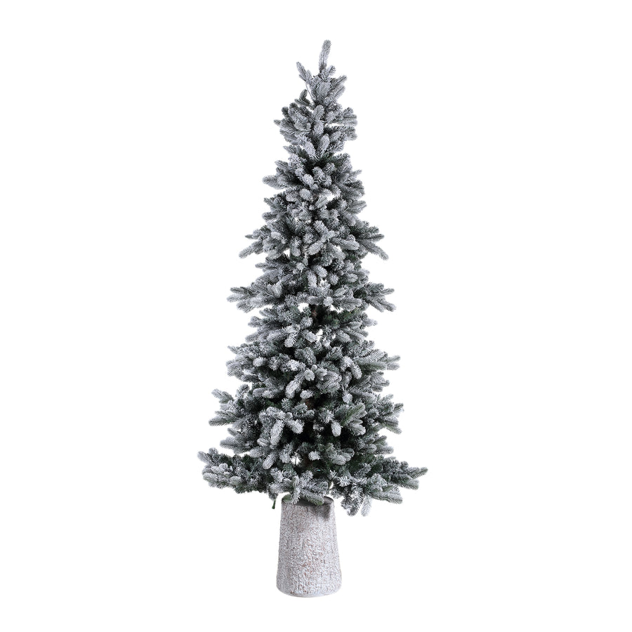 Shawa white snow-effect pre-lit Christmas tree, extra large