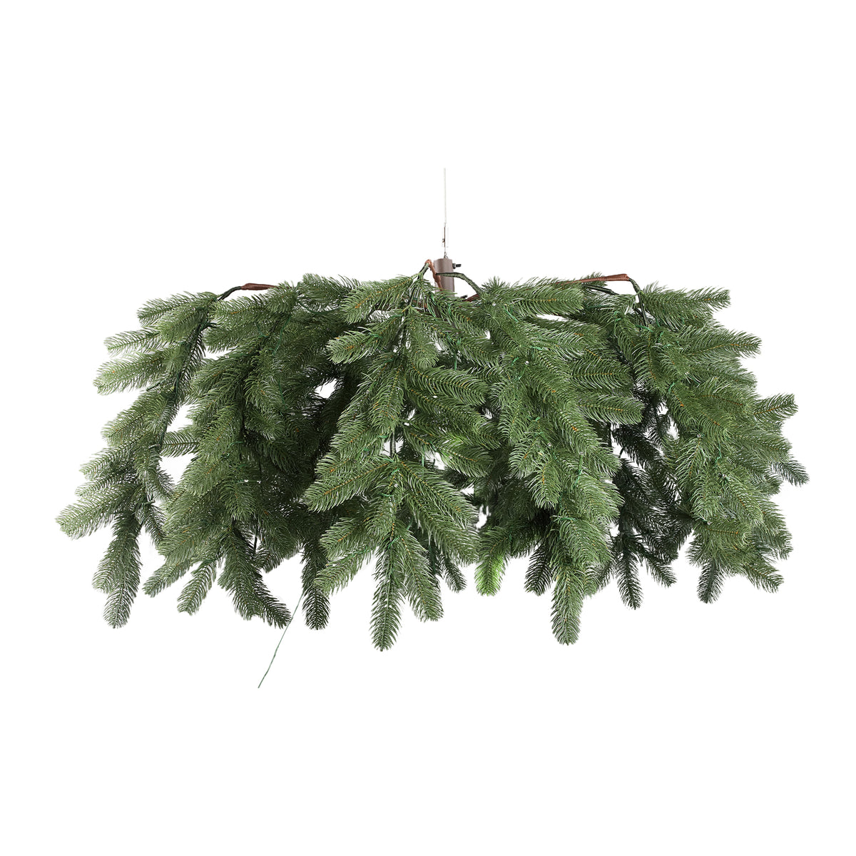 Rosamond green hanging wreath with lights, wide