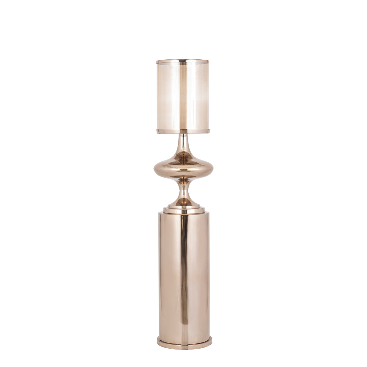 Rodire bronze floor hurricane lantern with glass chamber, small
