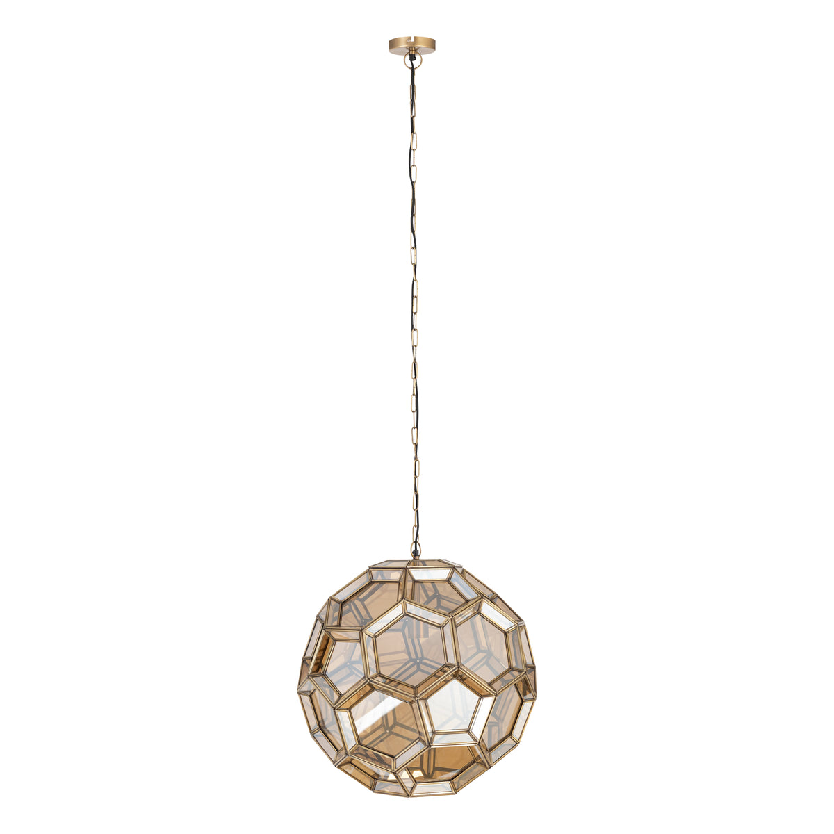 Thyro amber glass ball pendant light