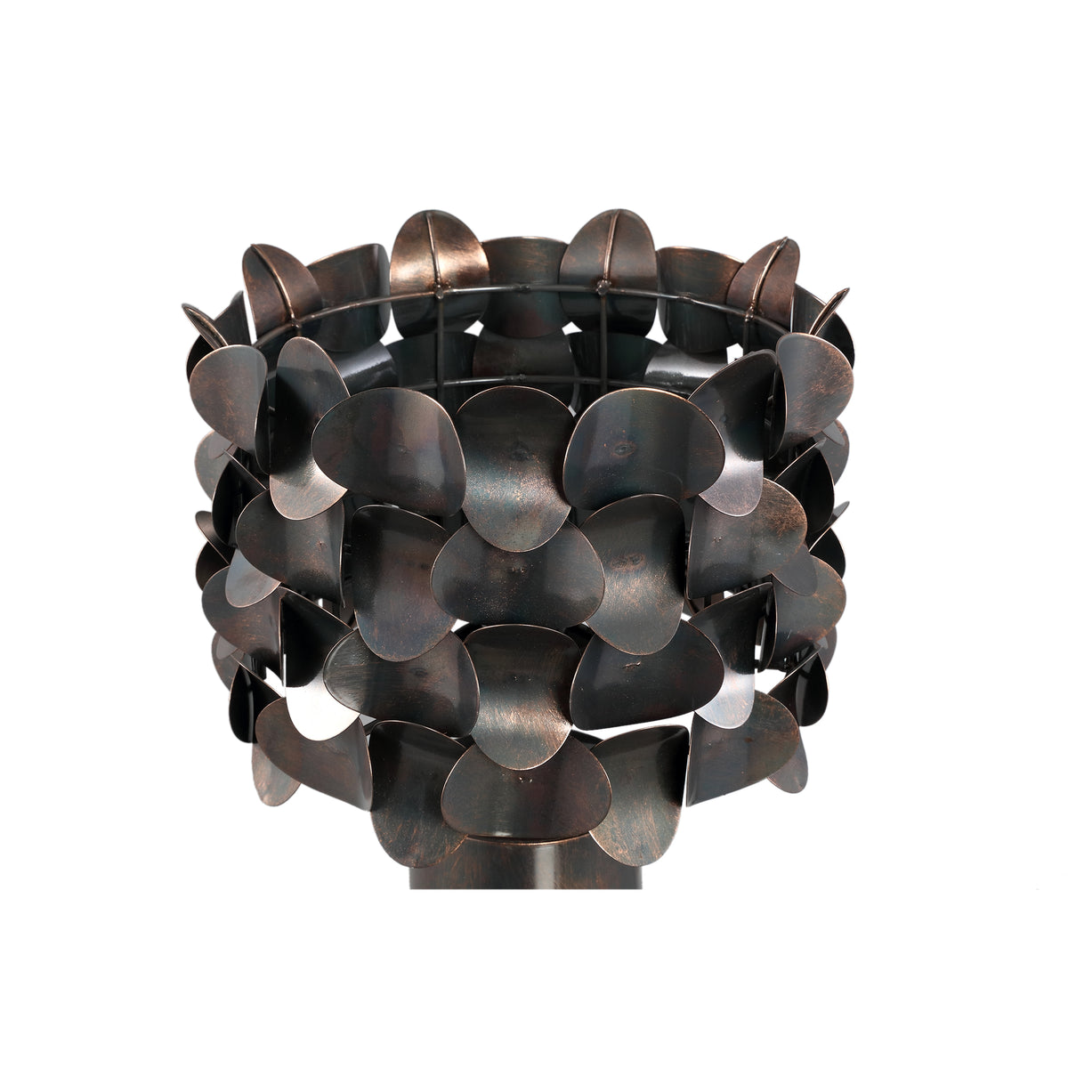 Jaye black iron table lamp with bended circle pattern base