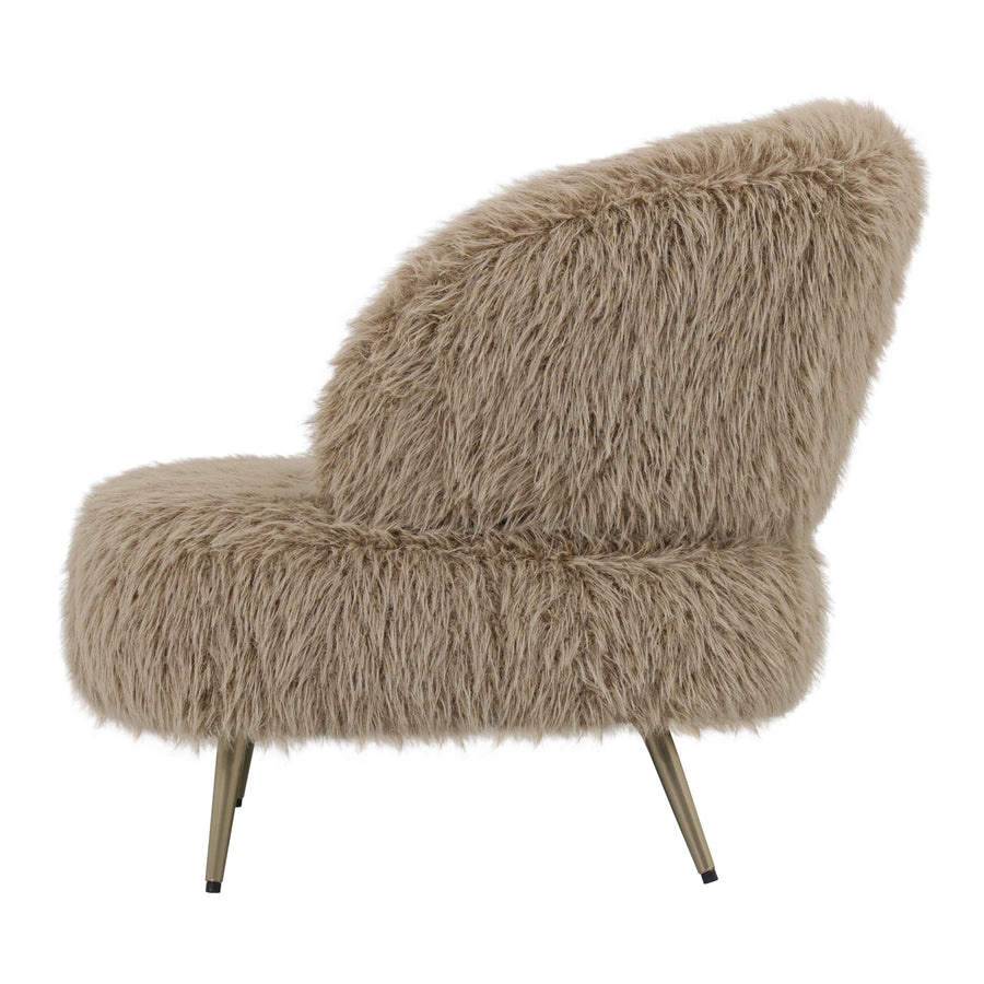 Franklyn brown textured fabric armchair, retro silhouette