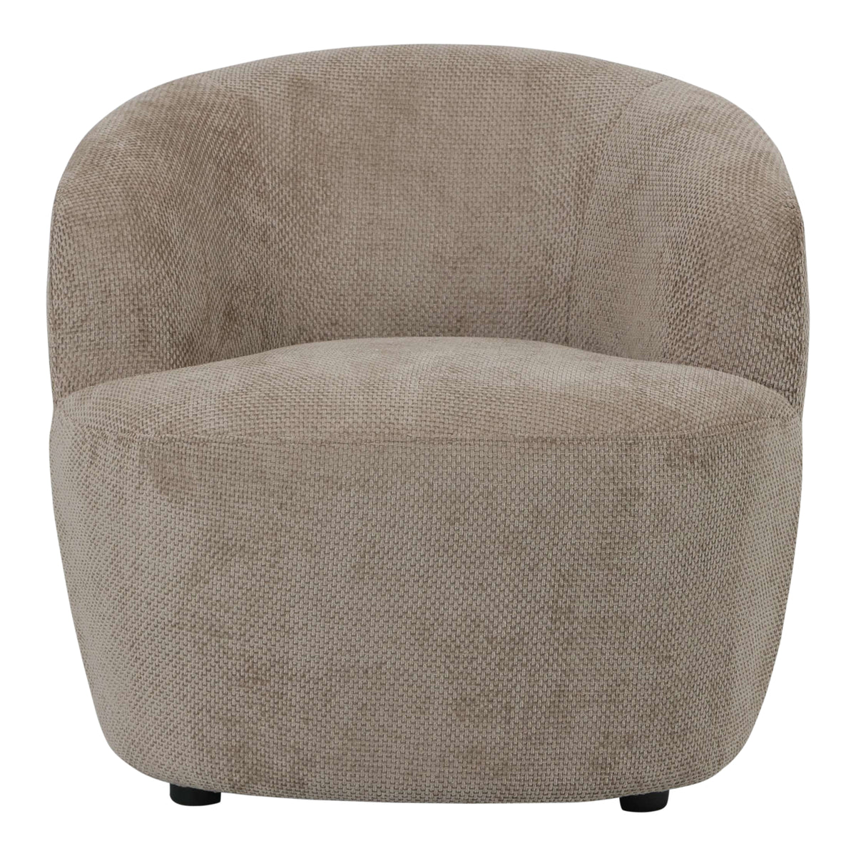 New Grasa beige fabric armchair, round contemporary shape