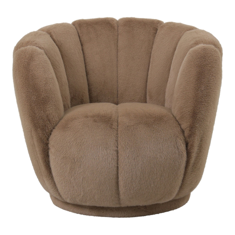 Furia mocca faux fur armchair