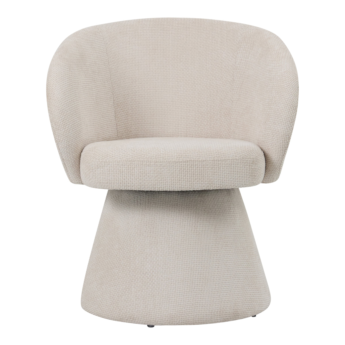 Hermes cream dining armchair with hair-textured fabric