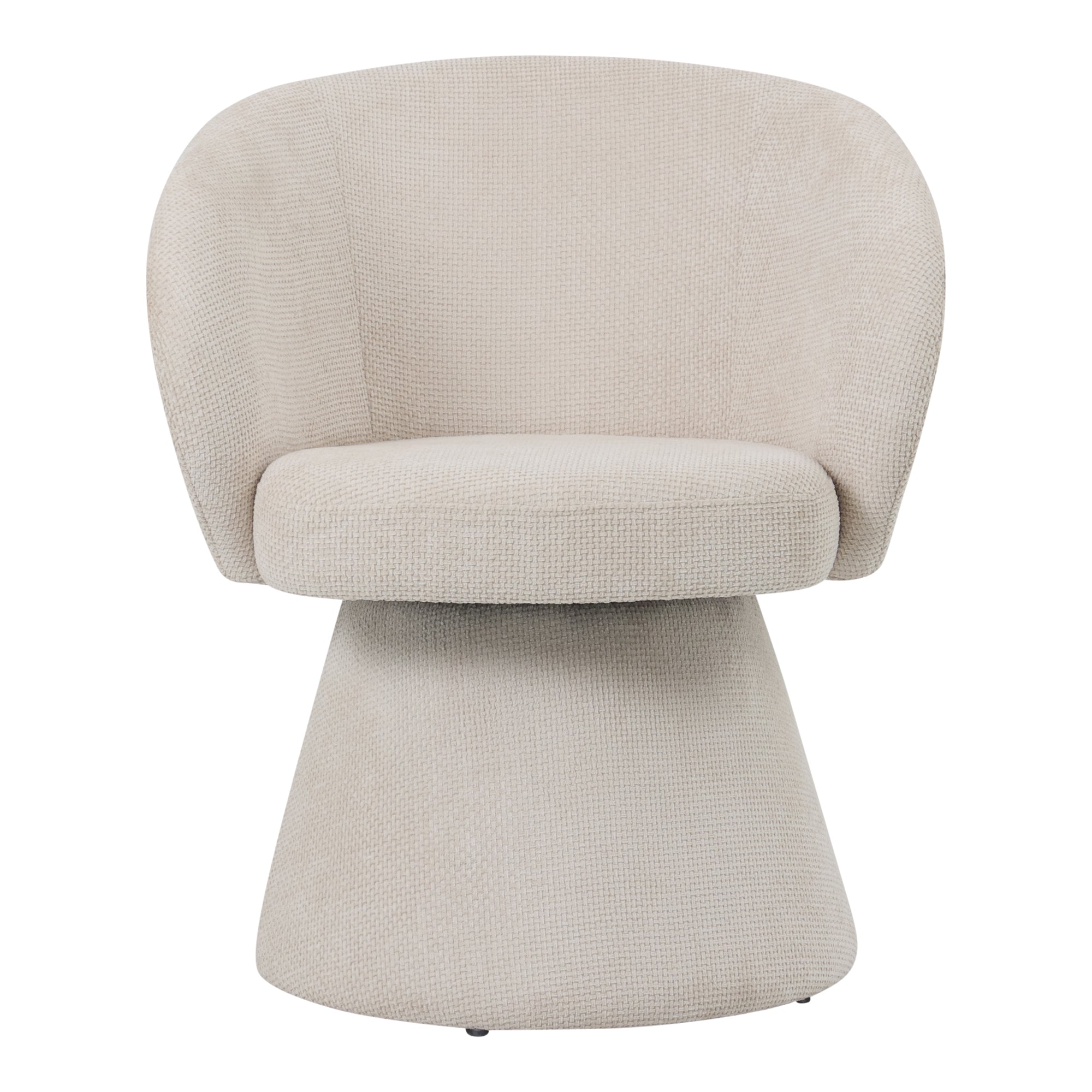 Hermes cream dining armchair with hair-textured fabric