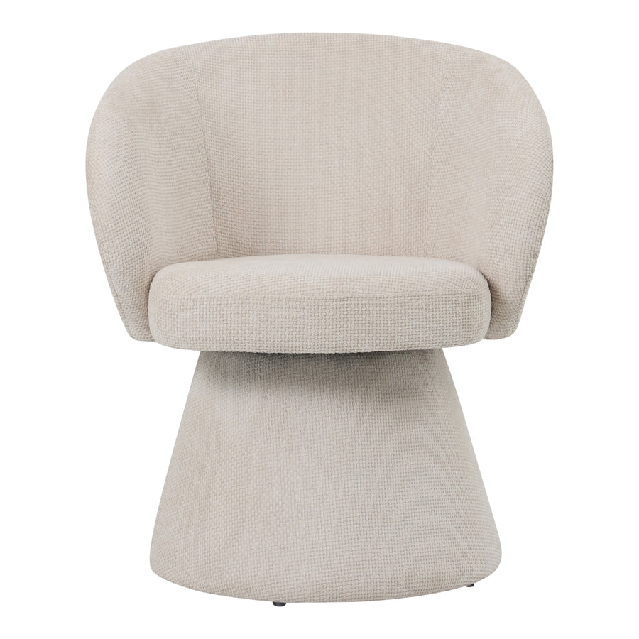 Hermes cream dining armchair with hair-textured fabric