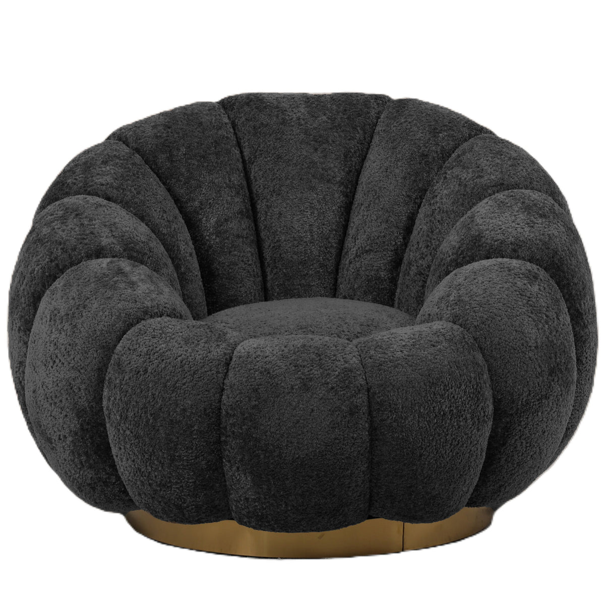 Daisy anthracite armchair with gold base
