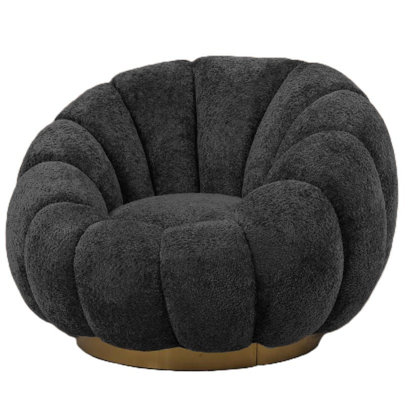 Daisy anthracite armchair with gold base