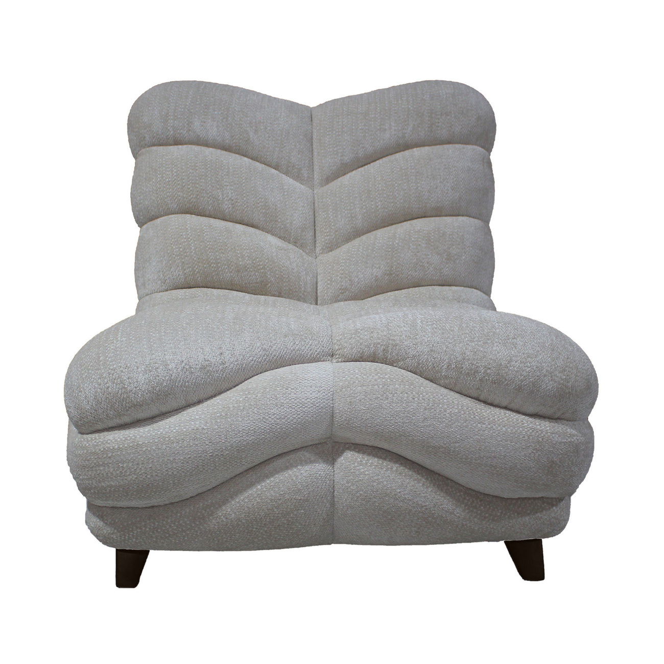 Medina beige curved shell-back armchair