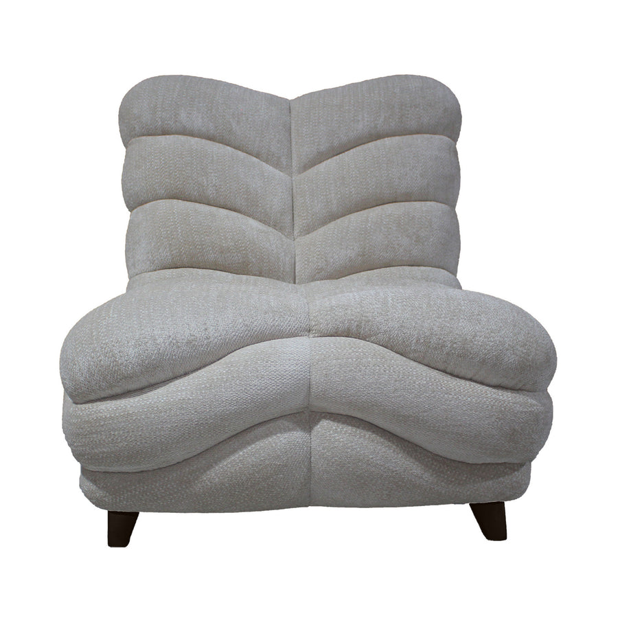Medina beige curved shell-back armchair