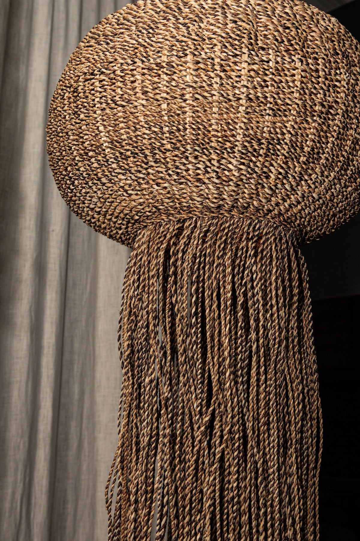 Goa brown braided jellyfish pendant light, small