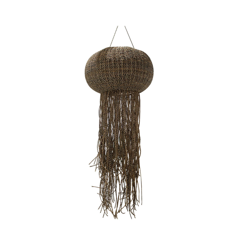 Goa brown braided jellyfish pendant light large