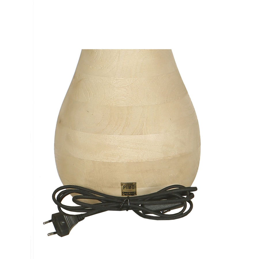 Peake natural mango wood round table lamp, low