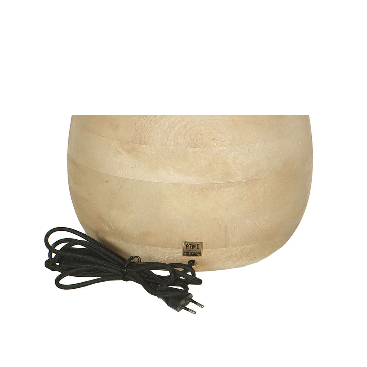 Peake natural mango wood round table lamp, large