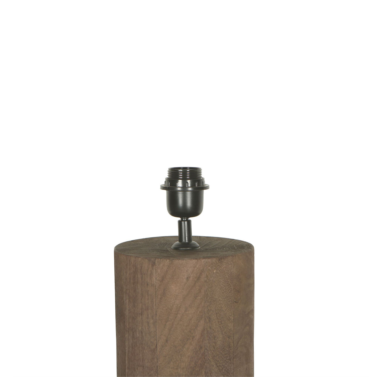 Elaine brown mango wood round floor lamp base