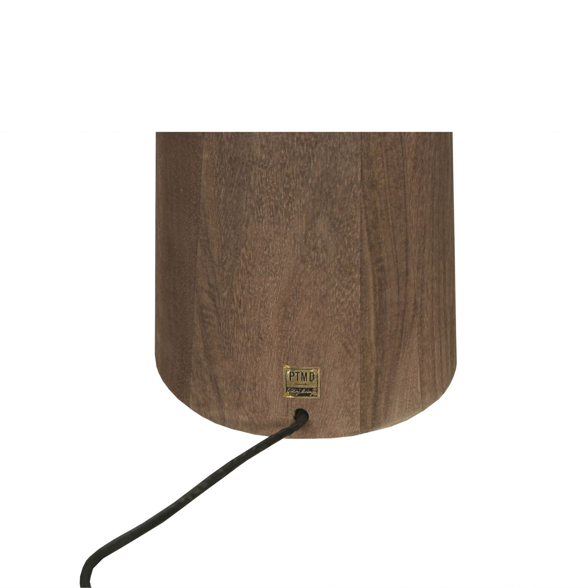 Elaine brown mango wood round floor lamp base