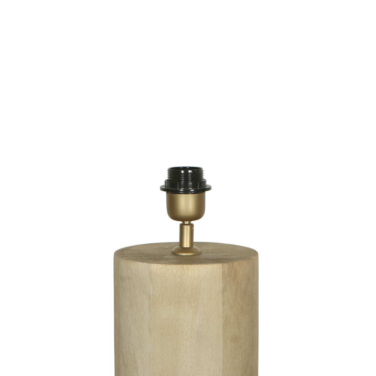Elaine natural mango wood round floor lamp base