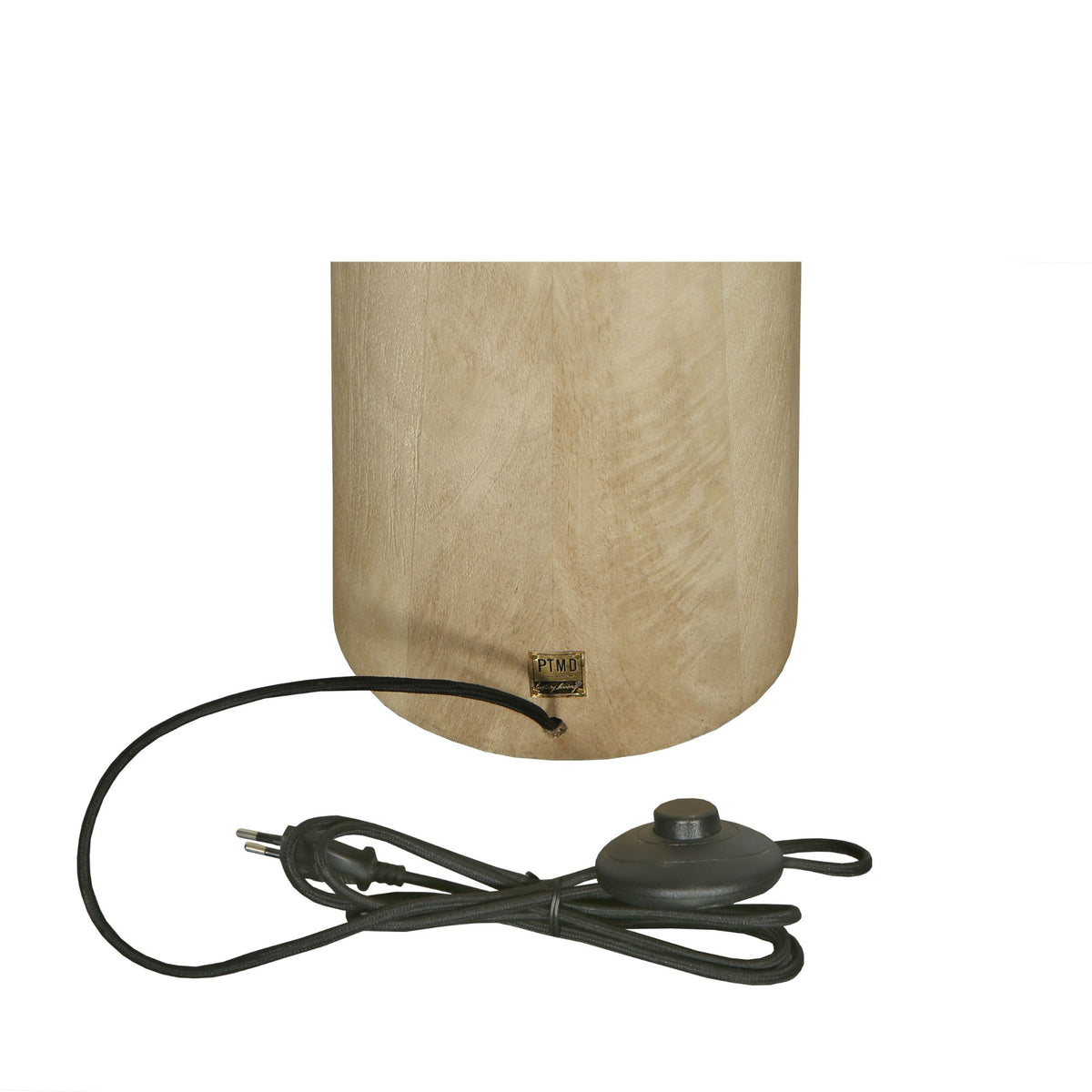 Elaine natural mango wood round floor lamp base