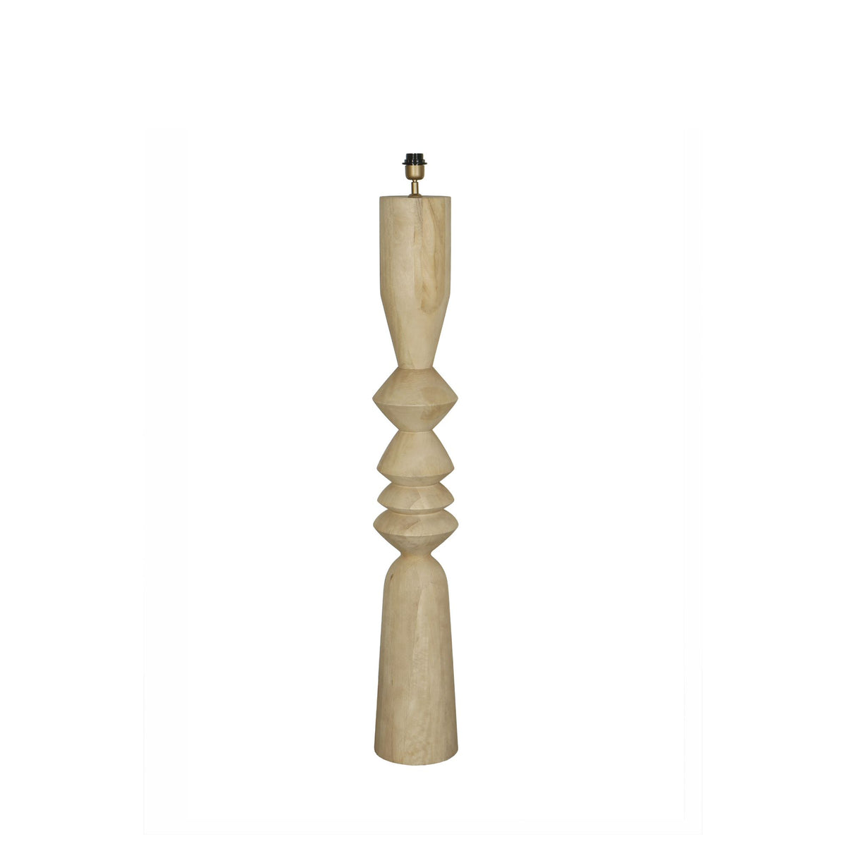Elaine natural mango wood round floor lamp base