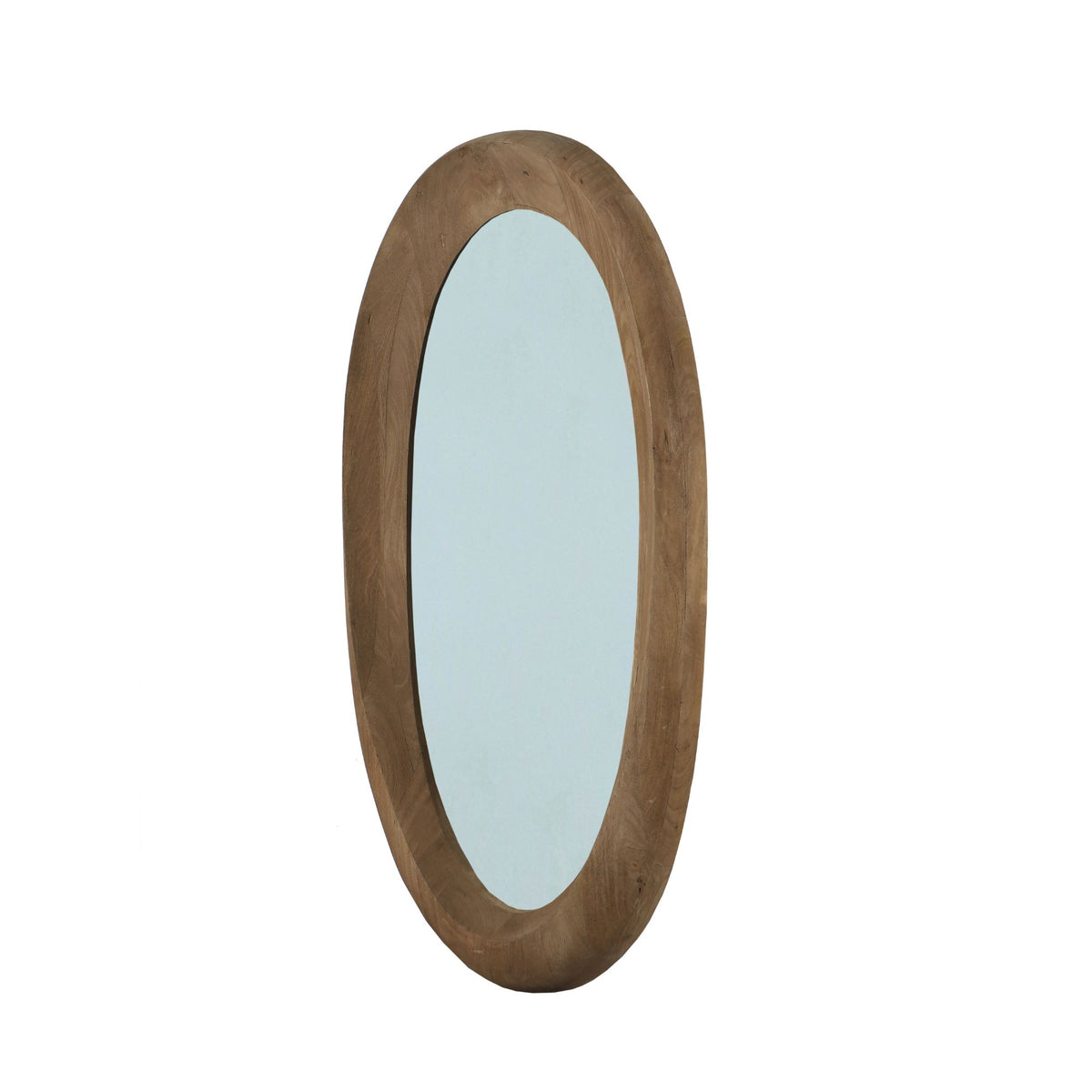 Noam brown mango wood oval mirror