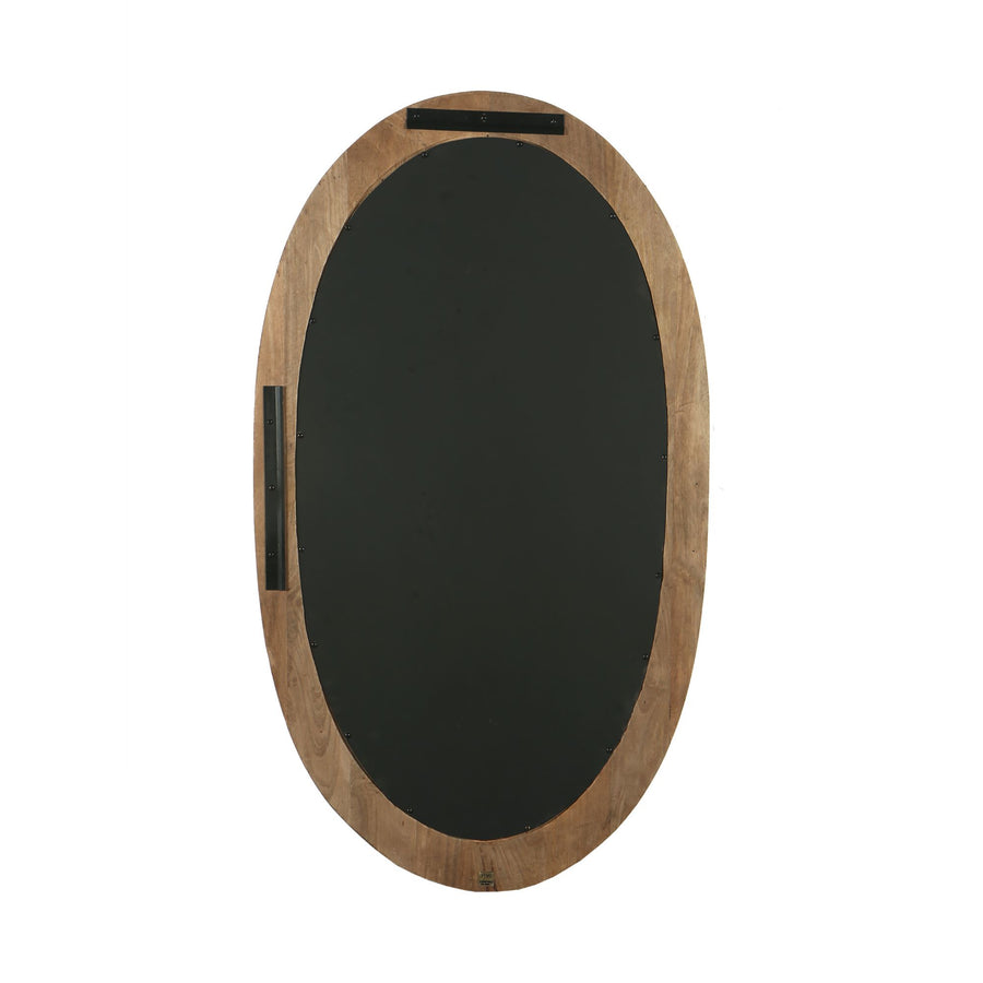 Noam brown mango wood oval mirror