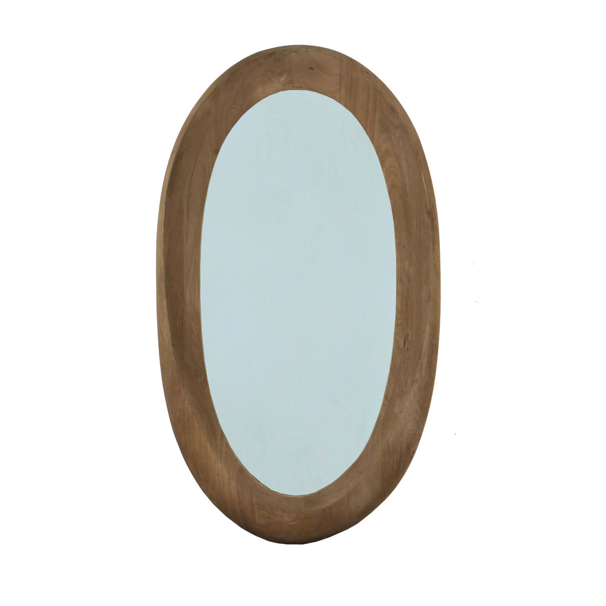 Noam brown mango wood oval mirror