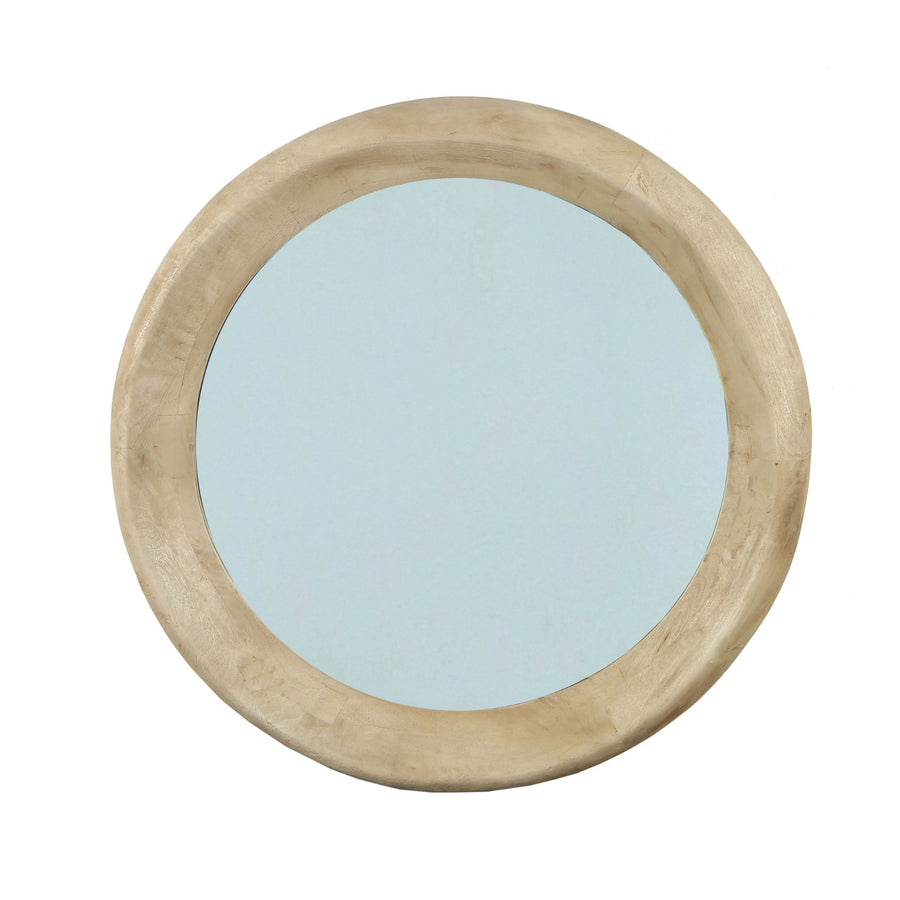 Noam Mango Wood Round Mirror - Natural