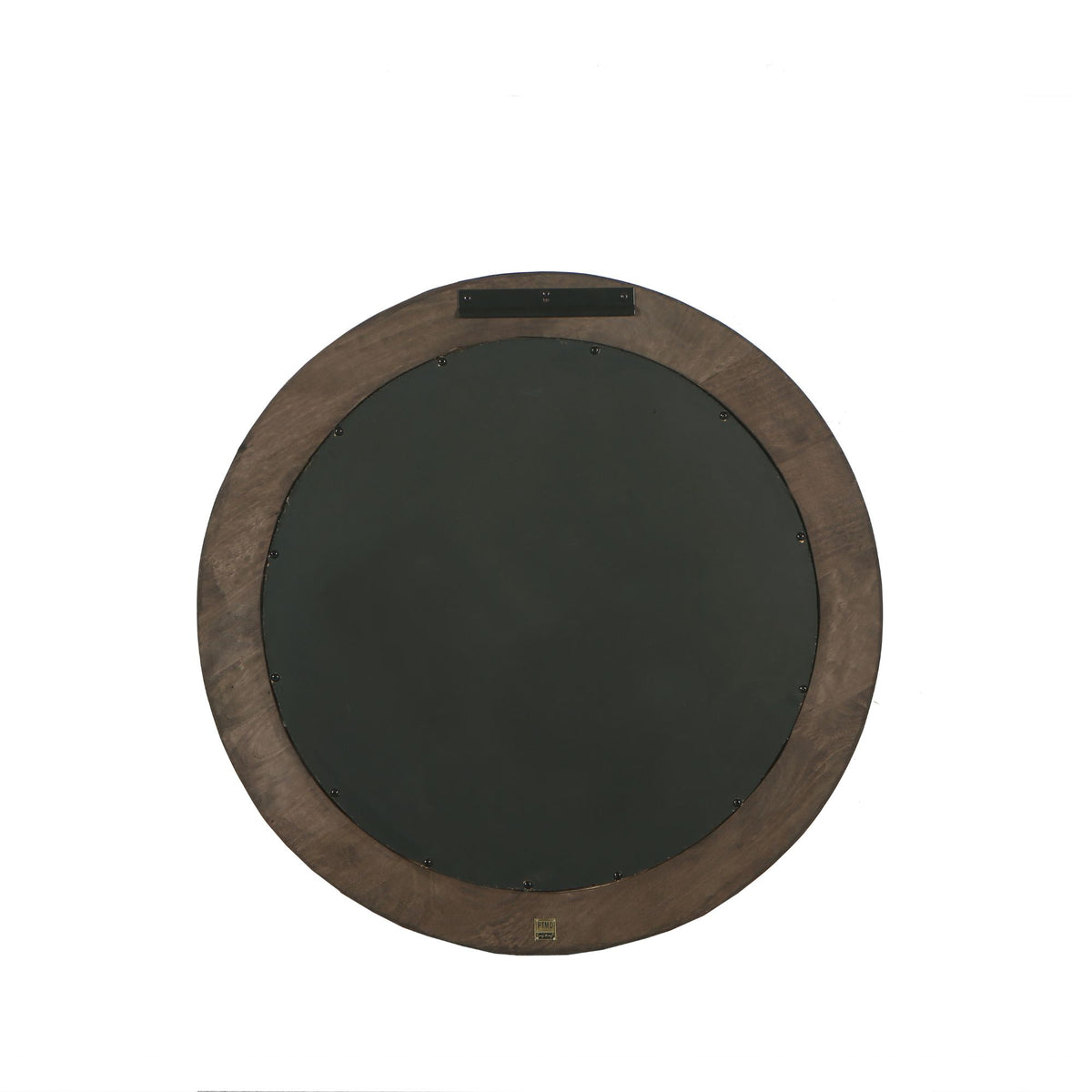 Noam brown mango wood round mirror, small