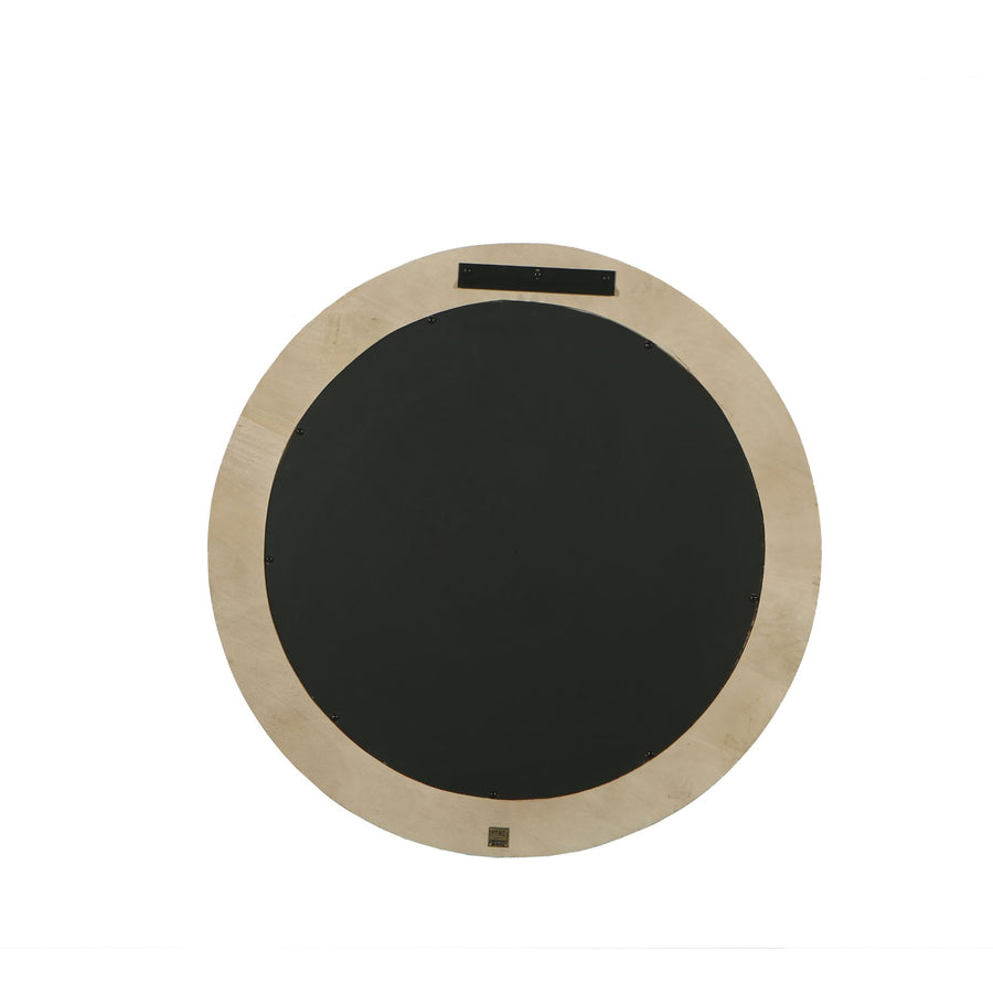 Noam natural mango wood round mirror, small
