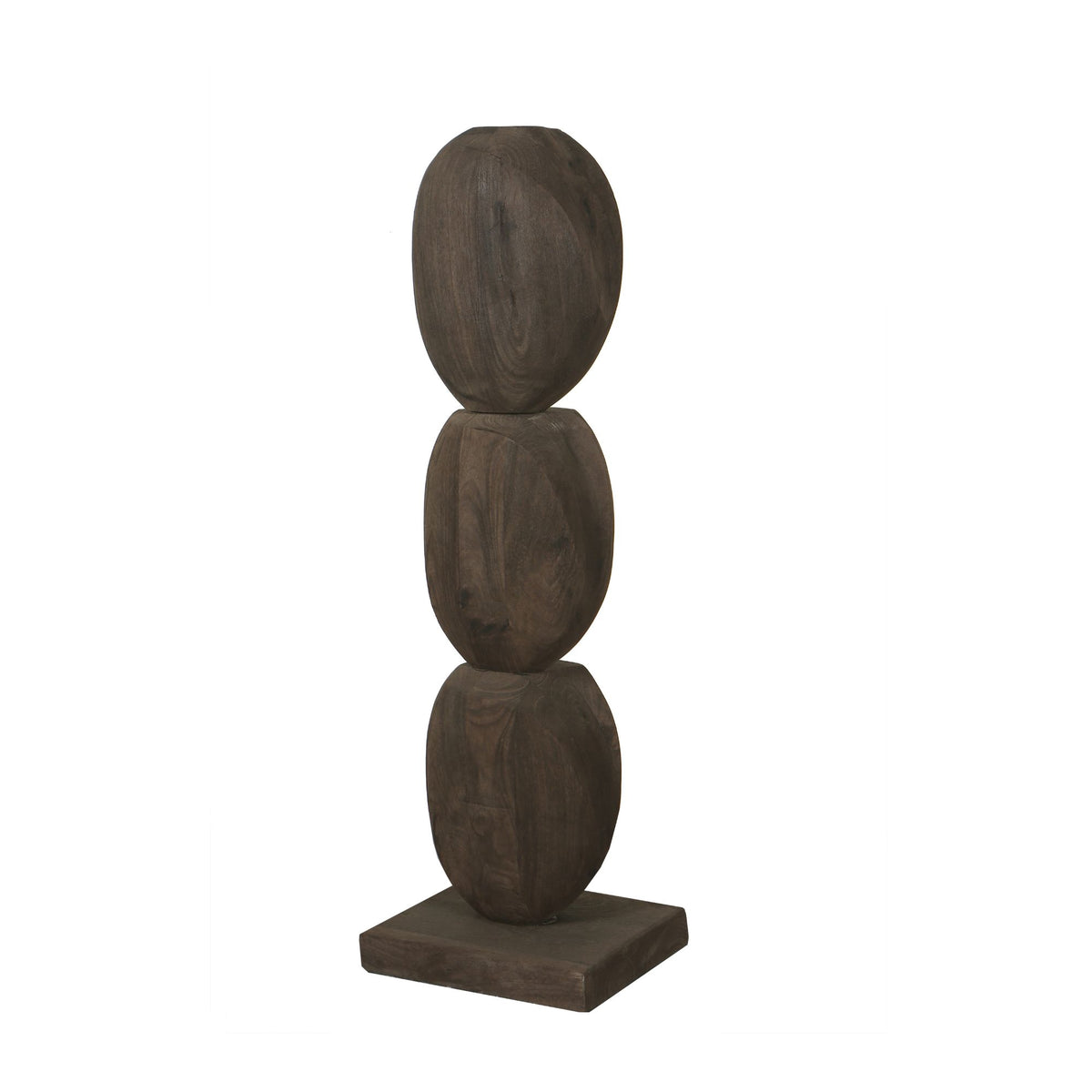 Kodey dark brown mango wood circle sculpture