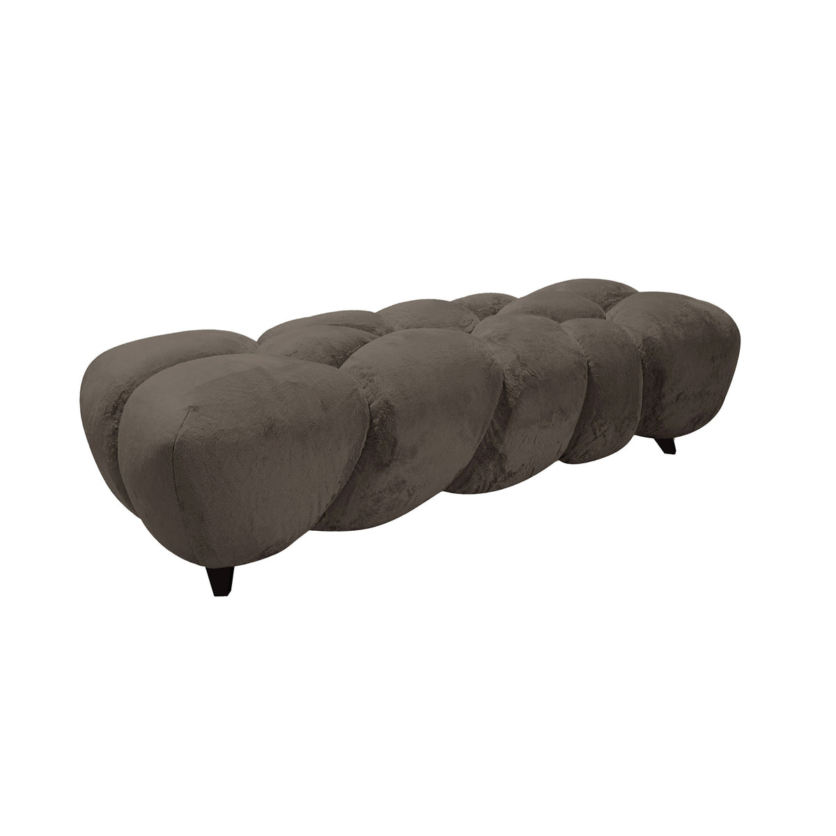 Nubibus dark taupe deep upholstered bench